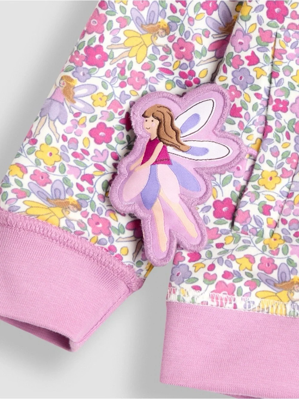 JoJo Maman Bébé Purple Fairy & Toadstool Appliqué Reversible Hoodie